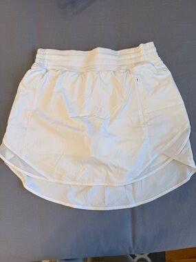 Lululemon White Tennis Skort with Zip Pocket
